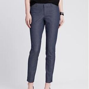 Banana Republic Navy Sloan Fit Pants 12 Cotton Blend Stretch Neutral Office
